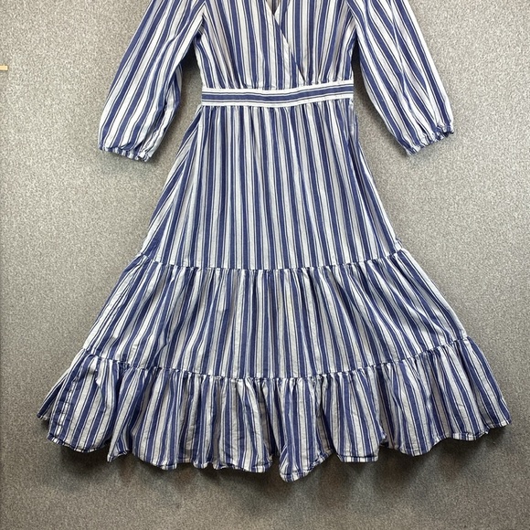 Madewell maxi dress size 6 boho nautical stripe tiered cottagecore coastal beach - Picture 4 of 13